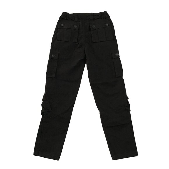 Must Way Cargo Pants Womens Size 4 Black Elastic Waistband Military Pockets - Picture 2 of 15